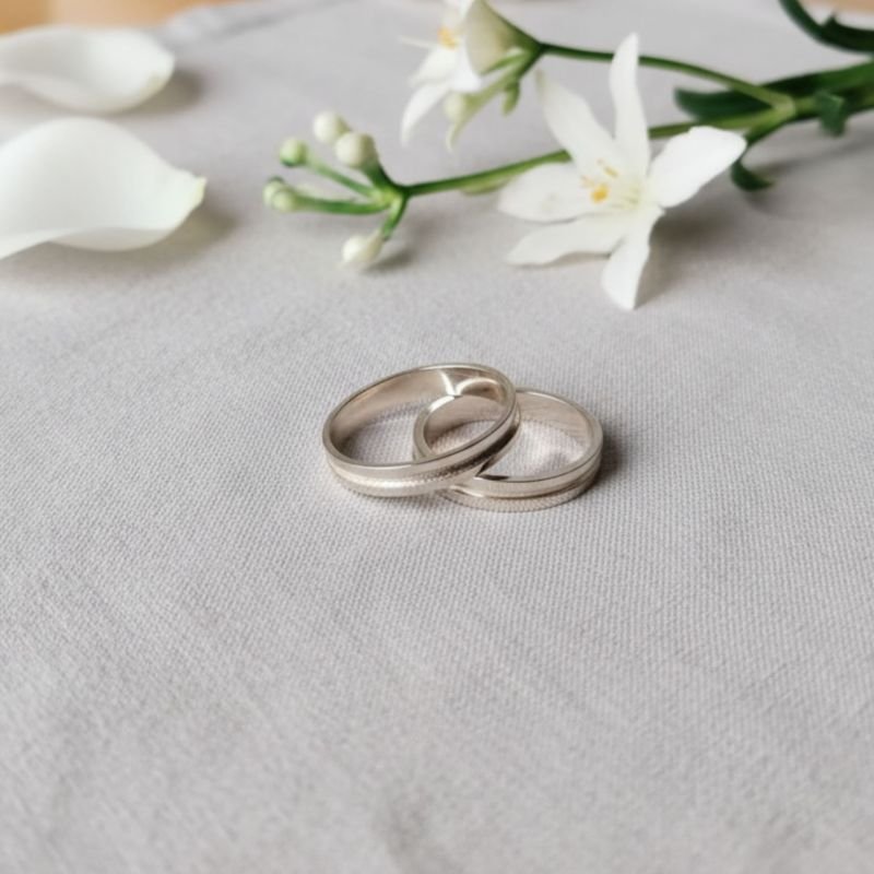Aliança com Frisso Fosco de Prata 2,5 - Par