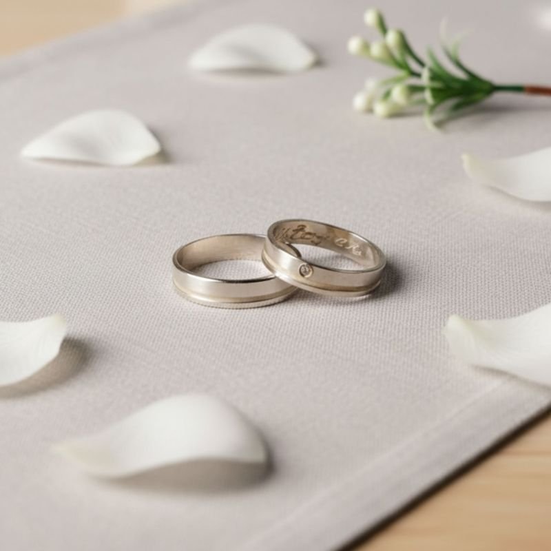 Aliança Prata Friso Lateral 4,5 - Par