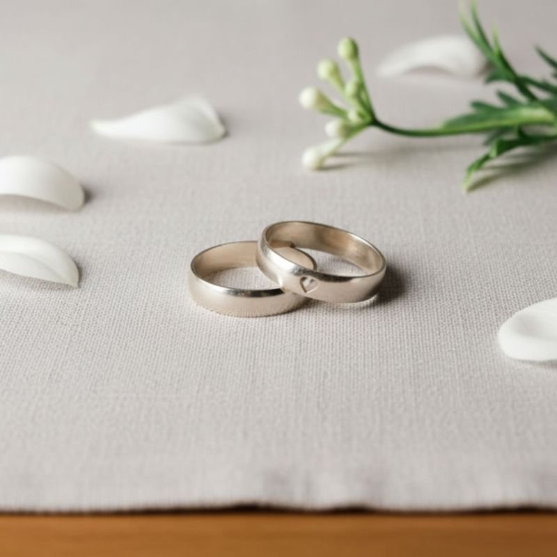 Aliança Prata Lisa 4 - Par