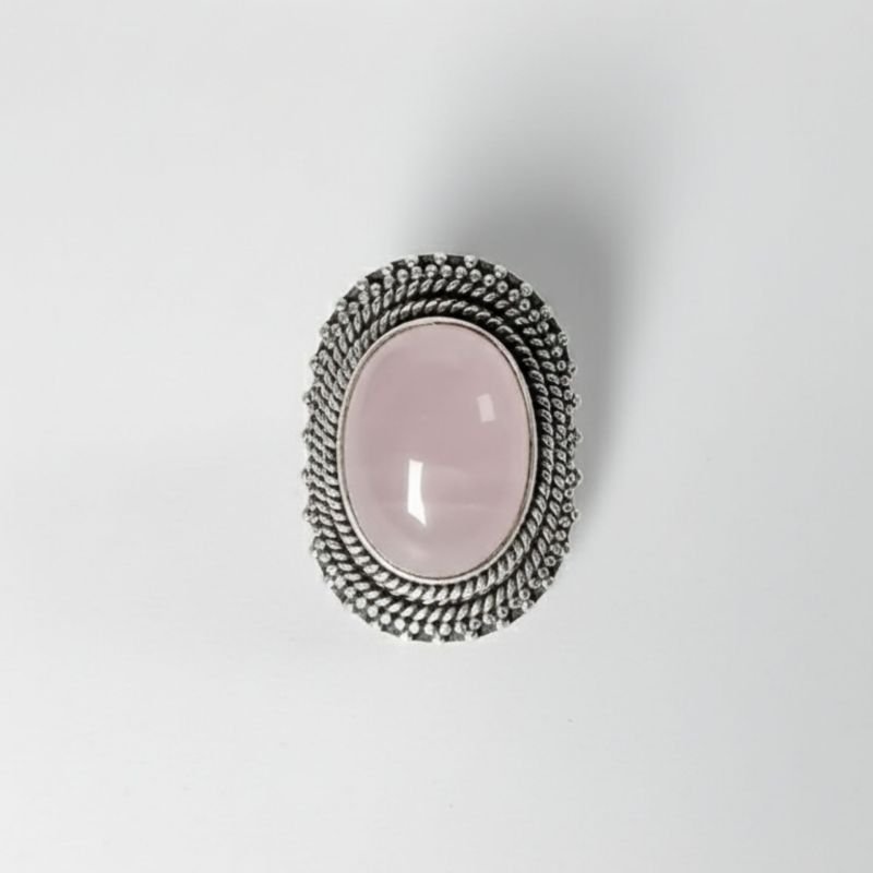 Anel em Prata com Pedra Rose - Prata 925