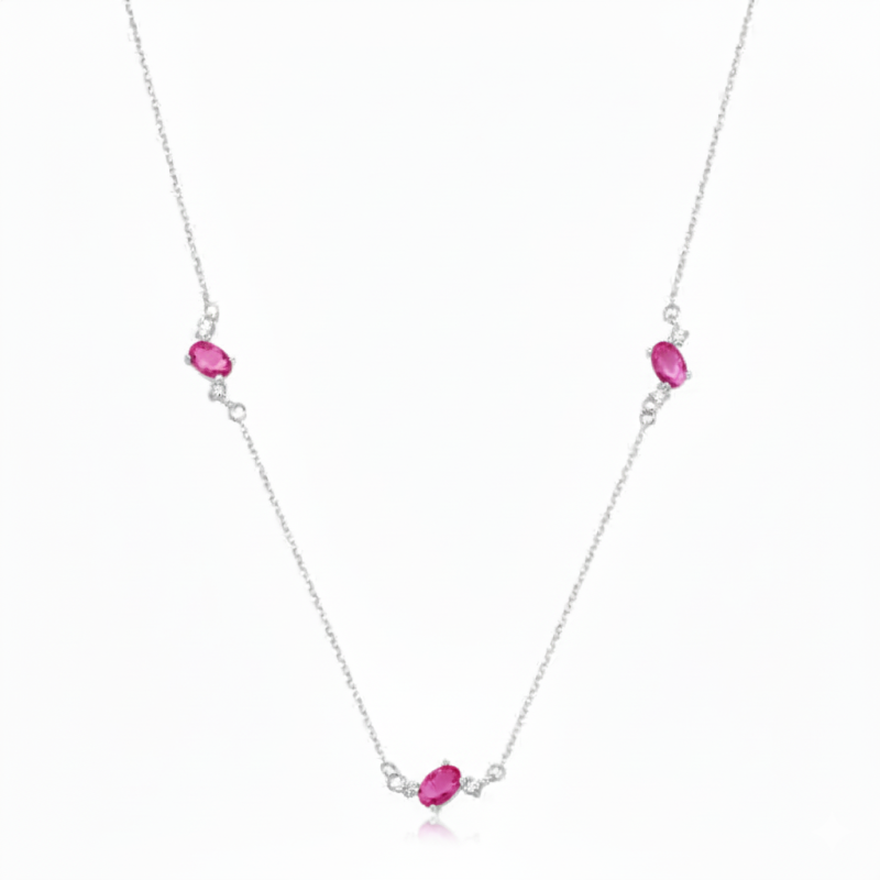 Colar com Pedras em Prata