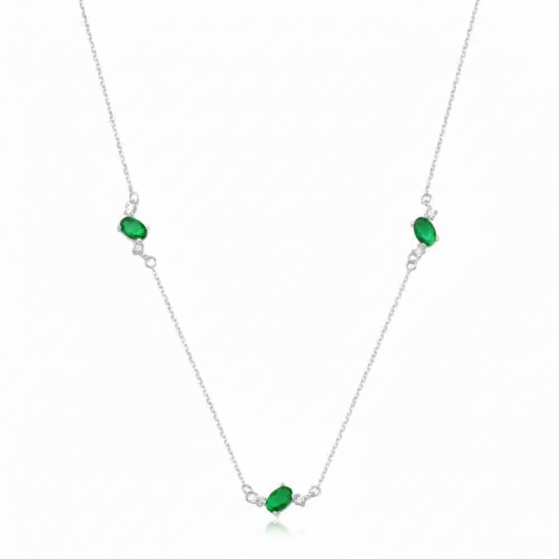 Colar com Pedras em Prata