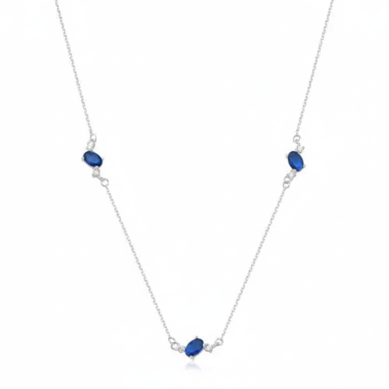 Colar com Pedras em Prata