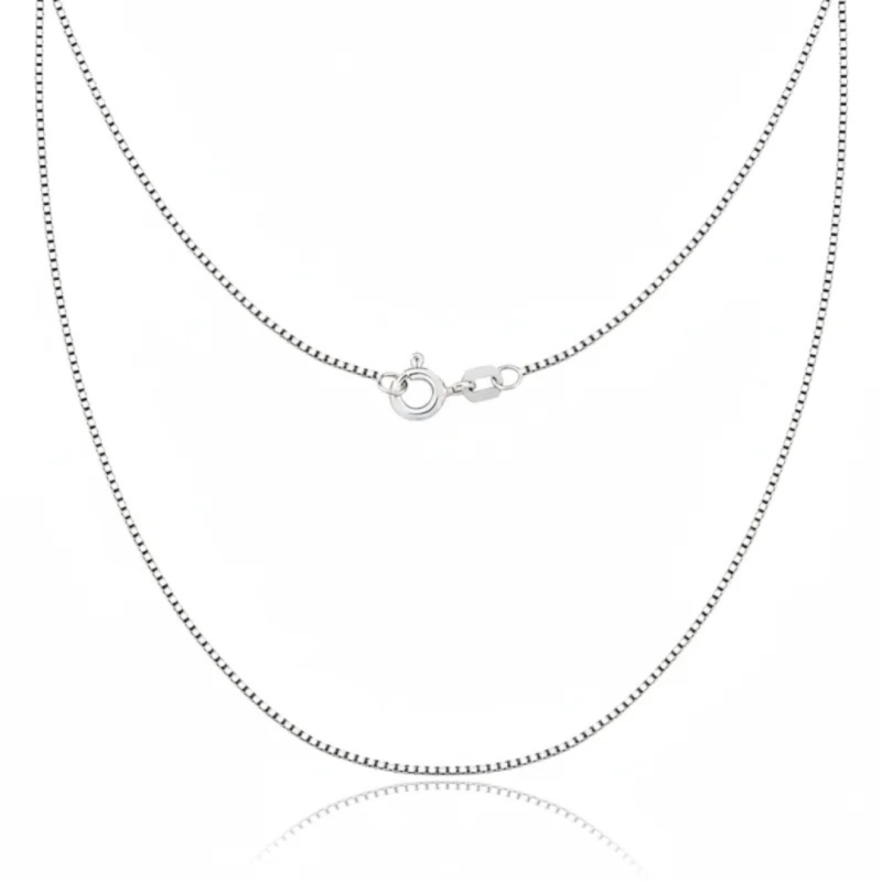 Corrente Malha Veneziana Grossa de 45cm em Prata   