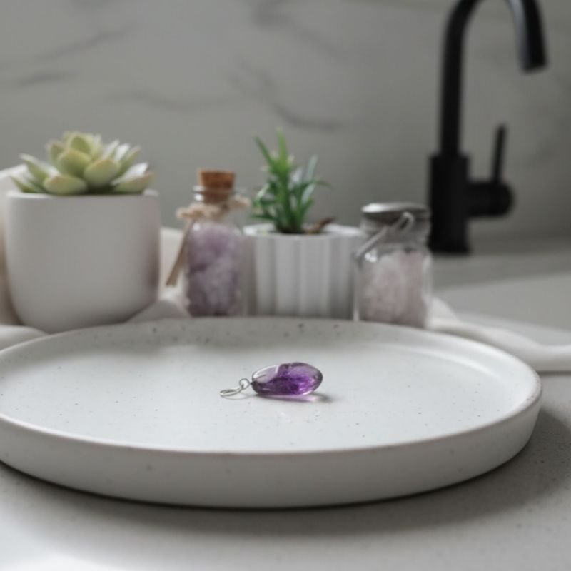 Pingente Pedrinha Ametista Bruto Natural - Prata 925