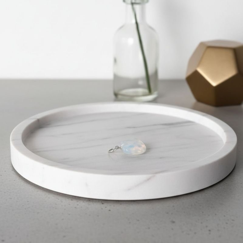 Pingente Topázio Branco Bruto - Prata 925