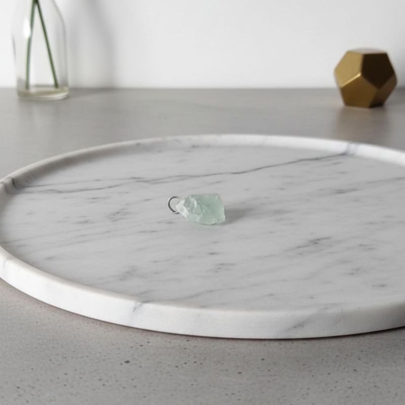 Pingente Topázio Verde Bruto - Prata 925