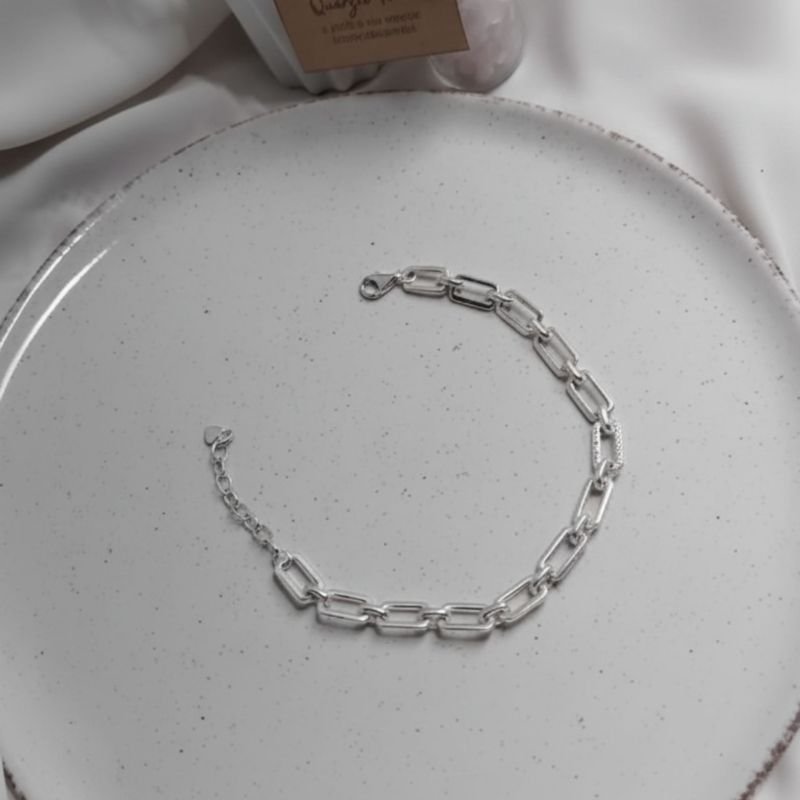 Pulseira Luxo Elos Cadeado - Prata 925